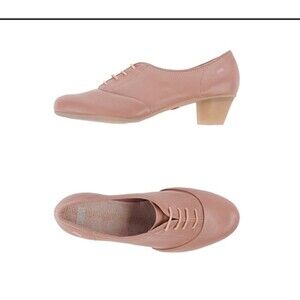 Camper Womens Nude Pink Wingtip Oxfords - Wood Heel Size 8
